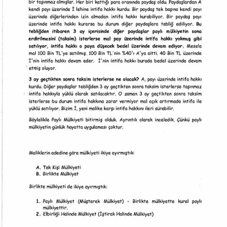 EŞYA HUKUKU / FİNAL / BAHAR DÖNEMİ (B).CLASS