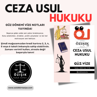 CEZA USUL HUKUKU (CMK) / VİZE / GÜZ DÖNEMİ