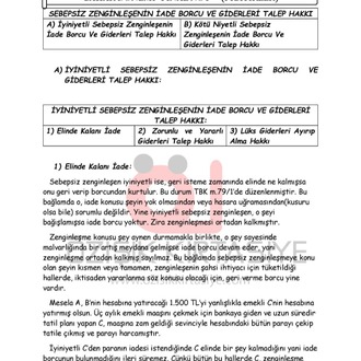 BORÇLAR (GENEL) HUKUKU / FİNAL / BAHAR DÖNEMİ.(B).CLASS