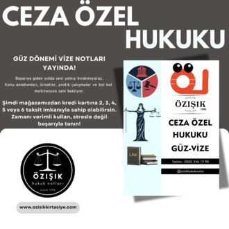 CEZA (ÖZEL) HUKUKU / VİZE / GÜZ DÖNEMİ