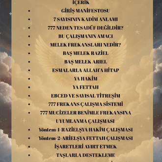 777 – Mucizeler Benimle Frekansı Melek ve Esma Çalışmaları ile uyumlanma Dijital İçerik