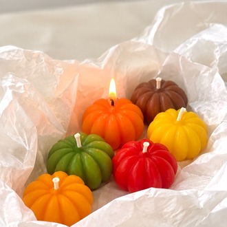 Mini Pumpkins – 6'lı Renkli Balkabağı Mum Seti 