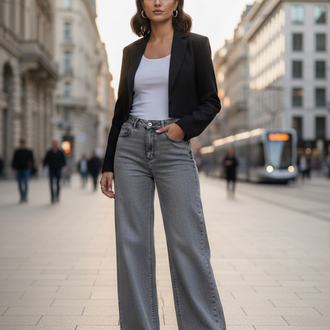 Zara bayan Palazzo gri likralı pantolon