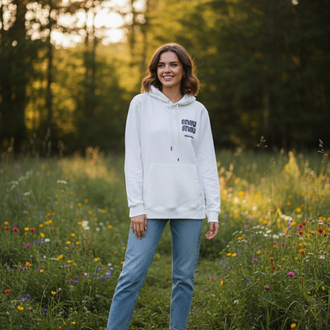 MIU MIU KAPŞONLU BEYAZ KANGURU CEPLİ Sweatshirt
