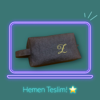 HEMEN TESLİM Z harf nakışlı bakım çantası