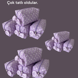 Lila Beyaz Puantiyeli Organizer