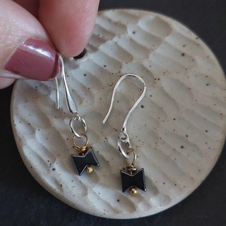 Tiny Black Earrings