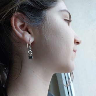 Tiny Black Earrings