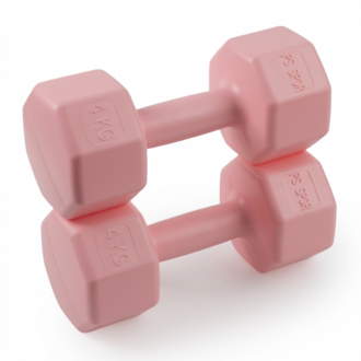 2 Adet 4 KG Pembe Dambıl Seti – 8 KG Toplam Ağırlık, Fitness ve Evde Egzersiz