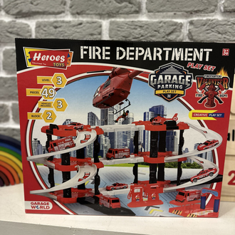 Heroes İtfaiye Otopark Seti – 3 Katlı Garaj Oyun Seti 49 parça