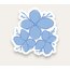 Blue Organic Flower Tekli Sticker