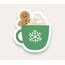 Gingerbread in Mug Tekli Sticker 