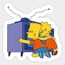 Lisa and Bart Fall in Love with TV Tekli Sticker