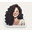 Curly Brunette Tekli Sticker