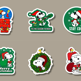 Snoopy Christmas Tekli Sticker Seti