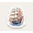 Floral Ship Tekli Sticker