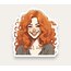 Curly Orange Girl Tekli Sticker 