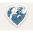 Waves Heart Tekli Sticker