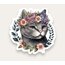 Cat with Flowers Tekli Sticker