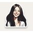 Long Hair Brunette Tekli Sticker