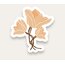 Orange Organic Flower Tekli Sticker 