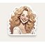 Curly Blonde Tekli Sticker 