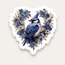 Floral Blue Bird Tekli Sticker