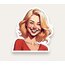 Wavy Blonde Tekli Sticker 