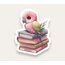 Bird With Books Tekli Sticker
