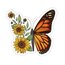 Sunflower Butterfly Tekli Sticker