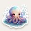 Watercolor Octopus Tekli Sticker 