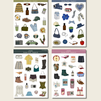 Stylish 4lü Sticker Pack 