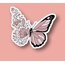 Pink Butterfly Tekli Sticker