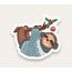 Sloth Christmas Vibes Tekli Sticker