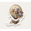 Floral Hot Air Balloon Tekli Sticker