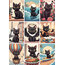 Black Cat Sticker Seti (9 adet)