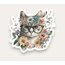 Cat with Glasses Tekli Sticker 