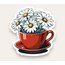 Daisy Tea Cup Tekli Sticker 