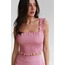Dantelli Beyaz Crop Top ve Etek Takımı