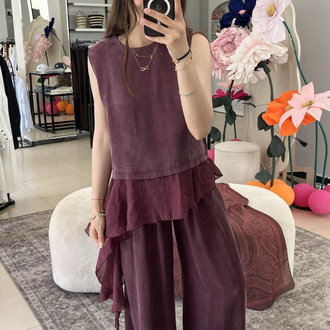 Bordo tül detaylı tensel takım 
