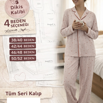 38/50 beden pijama takımı kalıbı