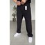 PİLELİ BAGGY KALIP SİYAH KUMAŞ PANTOLON