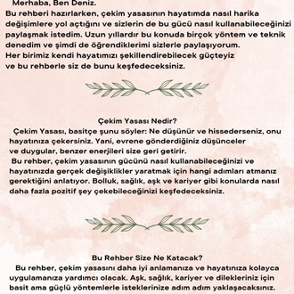 Çekim Yasası Uygulama Rehberi