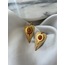 Turuncu taşlı vintage küpe