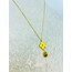 Zincirli Çiçekli Çelik Kolye, 40 cm Gold