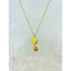 Zincirli Çiçekli Çelik Kolye, 40 cm Gold