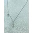Dikdörtgen Taşlı Çelik Kolye, 45 cm