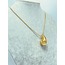 Gözyaşı Damla Model Çelik Kolye Gold 42 cm