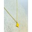Çiçekli Çelik Kolye, 41 cm Gold