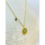 Turkuaz Nazar Boncuklu Çelik Kolye, 42 cm Gold